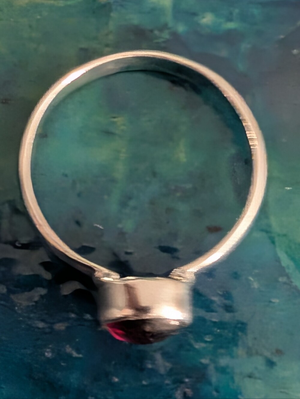 Genuine Garnet Solid Sterling Silver Ring Size 9.5 - Picture 4 of 12